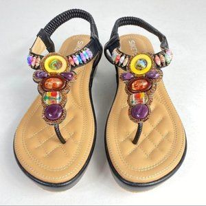 SIKETU Bohemia‎ Beaded Thong Sandals 40